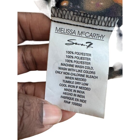Melissa McCarthy Seven7 Tunic Blouse 2X Star Light Print Flowy Long Sleeve - Picture 4 of 12